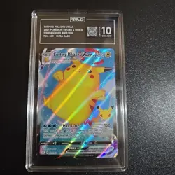 Pokemon Surfing Pikachu VMAX 009/025 Celebrations Full Art TAG 10 GEM MINT - Image 1