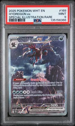2025 POKEMON WHT EN-WHITE FLARE SPECIAL ILLUSTRATION RARE HYDREIGON EX PSA 9 - Image 1
