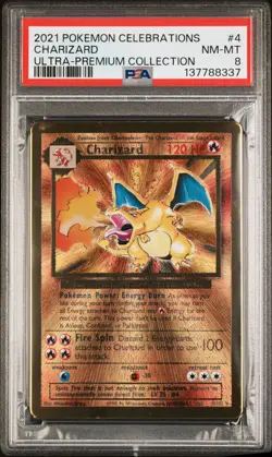 2021 POKEMON CELEBRATIONS ULTRA-PREMIUM COLLECTION #4 CHARIZARD PSA 8 - Image 1