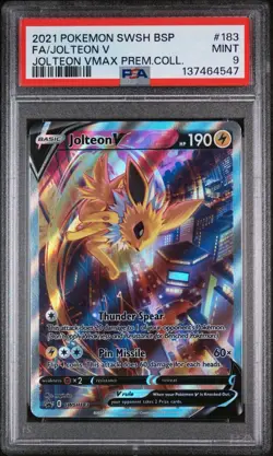 Pokemon Jolteon V VMAX Premium Coll. Full Alt Art Promo SWSH183 PSA 9 Mint - Image 1