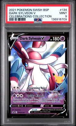 2021 POKEMON SWSH PROMO CELEBRATIONS COLLECTION #134 DARK SYLVEON V PSA 9 - Image 1