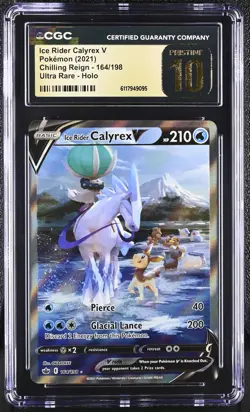 CGC 10 PRISTINE Ice Rider Calyrex V Chilling Reign 164/198 Ultra Rare Pokemon - Image 1