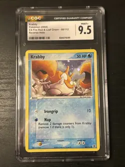 Pokemon Krabby EX Fire Red & Leaf Green Reverse Holo 66/112 CGC 9.5 Mint+ - Image 1