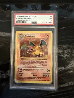 1999 Pokemon TCG Charizard #4 Shadowless PSA 1 - Image 1