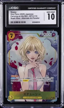 2025 ONE PIECE JAPANESE CARRYING ON HIS WILL SUPER RARE ALT ART STUSSY CGC 10 - Image 1