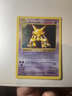 Pokemon Alakazam TCG Base Set Holo Card 1/102 Unlimited Holo Rare, Shadowless - Image 1