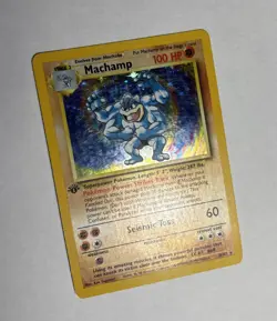 *Holo Bleed* 1st Ed. Base Set Machamp Holo 8/102 Rare WOTC Pokemon Card TCG NM! - Image 2