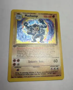 1999 1st Edition Base Set Machamp Holo 8/102 Rare WOTC Pokemon Card TCG NM Mint! - Image 4