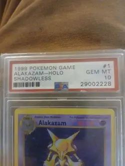 Pokemon Alakazam TCG Shadowless Base Set Holo Rare Card 1/102 - Image 5