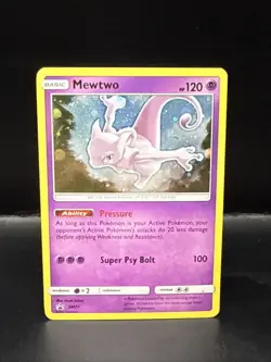 Pokemon TCG Mewtwo SM77 Cosmic Holo Black Star Promo Card - Image 1