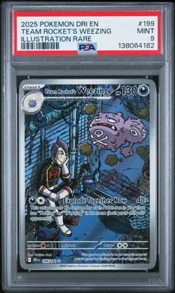 Team Rocket's Weezing *PSA 9* Illustration Rare *Destined Rivals* #199* Pokemon - Image 1