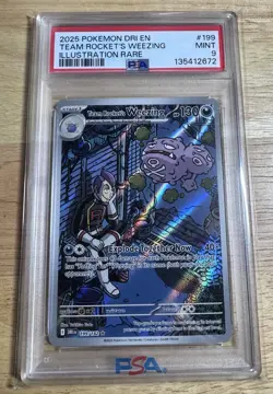2025 Pokemon English Destined Rivals Team Rocket’s Weezing #199 PSA 9 - Image 1