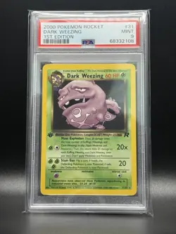 PSA 9 MINT Dark Weezing 31 Team Rocket 1st Edition Pokemon Card - Image 1