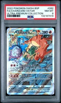 PSA 8 NM-MINT Charizard VSTAR SWSH262 FULL ART HOLO 262 SWSH PROMO Pokemon Card - Image 1