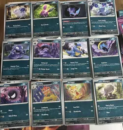 12 Pokemon Card Lot Common And Uncommons From 151 And Paldean Fates Near Mint - Image 1