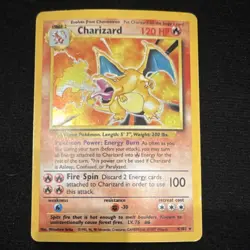 Pokemon Charizard Base Set 4/102 Holo Rare 120 HP Vintage Dragon Card TCG - Image 1