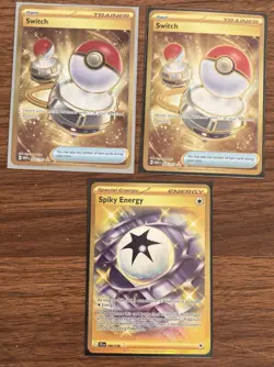 POKEMON TCG UR Gold Card Lot: 2 x SWITCH Trainer 206/165, SPIKY ENERGY 190/159 - Image 2