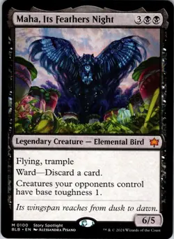 Maha, Its Feathers Night M Bloomburrow 100 NM - Image 1