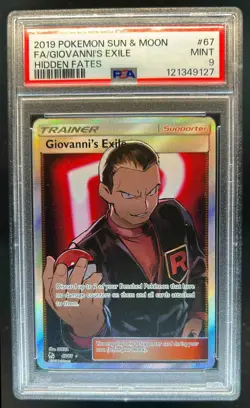 2019 Pokemon SM Hidden Fates Giovanni's Exile #67/68 PSA 9 - Image 1
