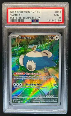 2023-25 Pokemon SV Black Star Promos SVP EN Snorlax #051 PSA 9 - Image 1