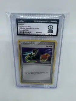 2005 POKEMON EX DELTA REVERSE HOLO #102/113 SWITCH CGC GUINNESS WORLD RECORD - Image 1