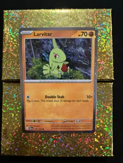 Pokemon Paldea Evolved Tyranitar 135/193 Cosmos Holo-NM! + Larvitar & Pupitar - Image 3