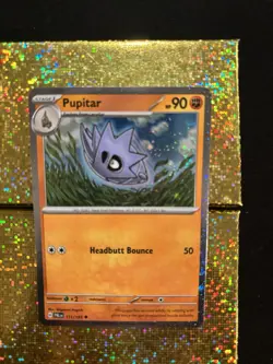 Pokemon Paldea Evolved Tyranitar 135/193 Cosmos Holo-NM! + Larvitar & Pupitar - Image 4