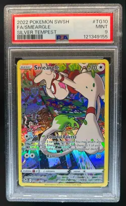 2022 Pokemon SWSH Silver Tempest Smeargle Trainer Gallery Holo #TG10/TG30 PSA 9 - Image 1