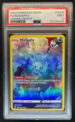 2023 Pokemon SWSH Crown Zenith Manaphy Galarian Gallery #GG06/GG70 PSA 9 - Image 1