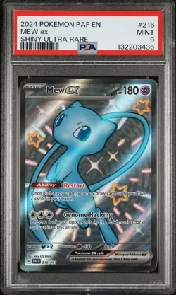 2024 POKEMON PAF EN-PALDEAN FATES SHINY ULTRA RARE #216 MEW EX PSA 9 - Image 1