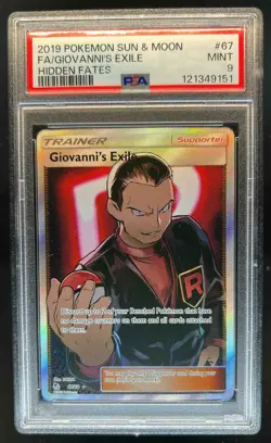 2019 Pokemon SM Hidden Fates Giovanni's Exile #67/68 PSA 9 - Image 1
