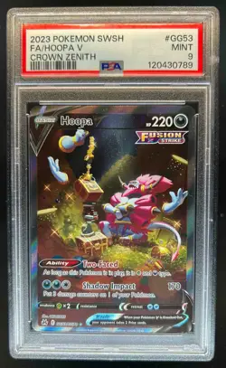 2023 Pokemon SWSH Crown Zenith Hoopa V Galarian Gallery #GG53/GG70 PSA 9 - Image 1