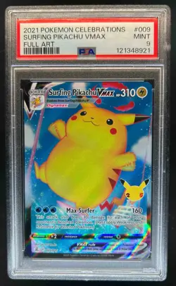 2021 Pokemon SWSH Celebrations Surfing Pikachu VM #009/025 PSA 9 - Image 1
