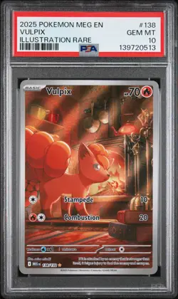 2025 POKEMON MEG EN-MEGA EVOLUTION ILLUSTRATION RARE #138 VULPIX PSA 10 - Image 1