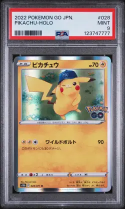 2022 POKEMON GO JAPANESE #028 PIKACHU-HOLO PSA 9 - Image 1