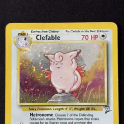 Clefable 5/130 Holo Rare SWIRL Base Set 2 WOTC 2000 Pokemon Vintage English - Image 3