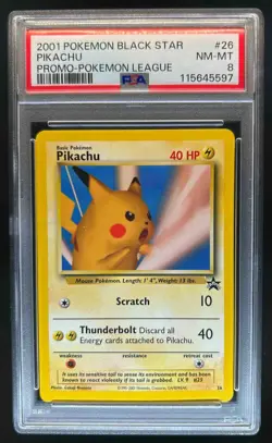 1999 Pokemon Wizards Black Star Promos Pikachu #26 PSA 8 - Image 1