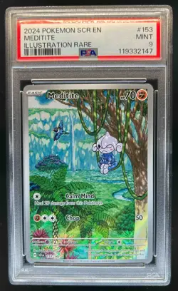 2024 Pokemon SV Stellar Crown Meditite #153/142 PSA 9 - Image 1