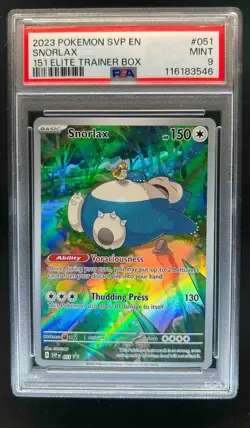 2023-25 Pokemon SV Black Star Promos SVP EN Snorlax #051 PSA 9 - Image 1
