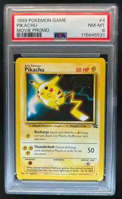 1999 Pokemon Wizards Black Star Promos Pikachu #4 PSA 8 - Image 1