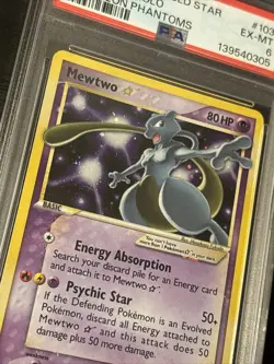 Pokemon Mewtwo Gold Star EX Holon Phantoms Holo Ultra Rare 103/110 PSA 6 Ex-mint - Image 3
