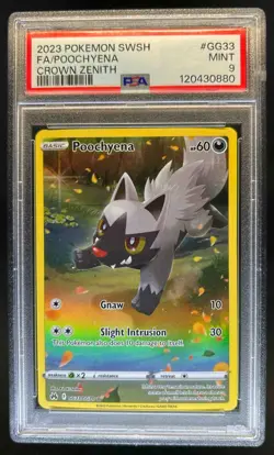 2023 Pokemon SWSH Crown Zenith Poochyena Galarian Gallery #GG33/GG70 PSA 9 - Image 1