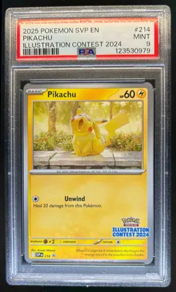 2023-25 Pokemon SV Black Star Promos SVP EN Pikachu #214 PSA 9 - Image 1