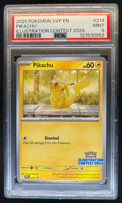 2023-25 Pokemon SV Black Star Promos SVP EN Pikachu #214 PSA 9 - Image 1