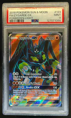 2018 Pokemon Sun & Moon Forbidden Light Zygarde #123/131 PSA 9 - Image 1