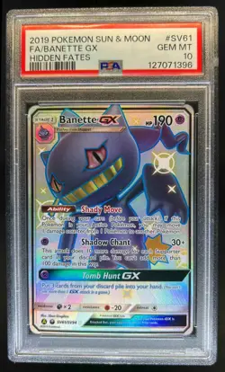 2019 Pokemon SM Hidden Fates Banette GX Shiny Vault Rare #SV61/SV94 PSA 10 - Image 1