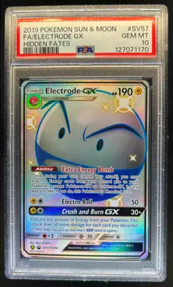 2019 Pokemon SM Hidden Fates Electrode GX Shiny Vault Rare #SV57/SV94 PSA 10 - Image 1