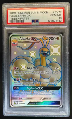 2019 Pokemon SM Hidden Fates Altaria GX Shiny Vault Rare #SV77/SV94 PSA 10 - Image 1