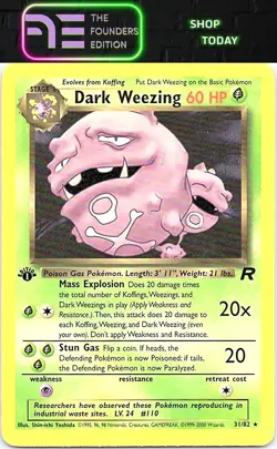 Dark Weezing (31) #31/82 Team Rocket Pokemon Rare,1st Ed - Image 1