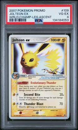 2007 POKEMON WORLD CHAMPIONSHIPS PROMO LEGEND ASCENT #109 JOLTEON EX PSA 4 - Image 1